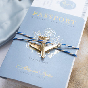 Carte de réponse RSVP Santorini Boarding Pass