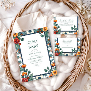 Carte D'accompagnement Ciao Baby Italie Inspiré Baby shower Note pour béb