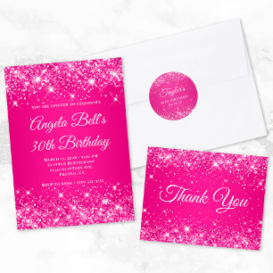 Serviette En Papier Glittery Hot Pink 50e anniversaire