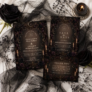 Betoverde Whimsy Goth Trouwdag RSVP Kaartje