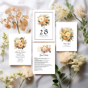 Carte De Remerciements Mariage floral couleur champagne
