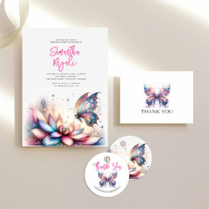 Invitations de papillon magique Anniversaire de la