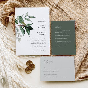 Magnet de Faire-part de mariage de verdure rustiqu
