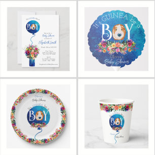 Serviette En Papier C’est un baby shower de cobaye en ballons bleu gar