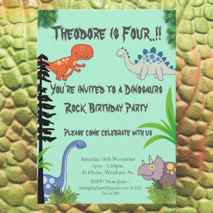 Dinosaurus Rock Verjaardagsfeest Servet