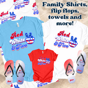 Rood Wit & Twee Douane 2de Verjaardagspapier Borde Papieren Bordje