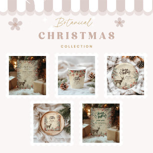 Invitation Fête de Noël Russe Deer Pine Berry