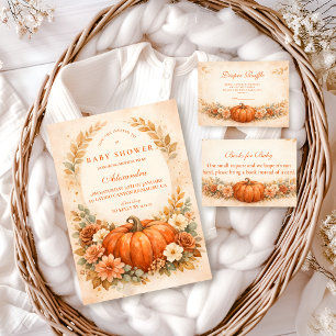 Carte D'accompagnement Baby Shower de la Petite Citrouille d'Automne Tira