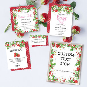 Invitation Fraise Premier anniversaire
