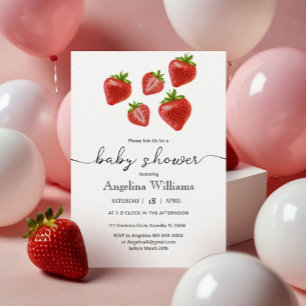 Fraises de Baby shower doux en Merci plat.