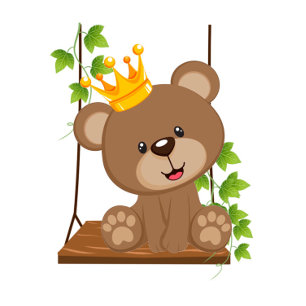 Invitation Flore à neige Prince Bear Boy Baby shower Invitati