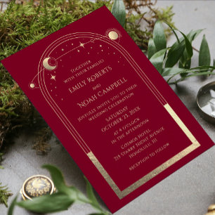 Invitation Tout En Un Mystique Bourgogne Sun Star Moon Astronomie Space