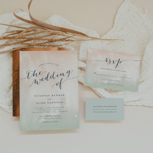 Sorbet   Watercolor Pastel Faire-part de mariage