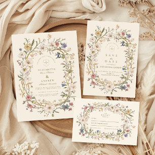 Invitation Mariage rustique de fougère forestière