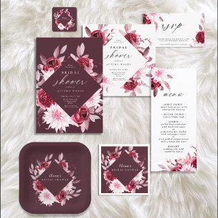 Invitation Automne Romance Gold Frame Floral nage douche