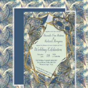 Invitation Rococo Rich Romantic Gold Reliefs & Masques