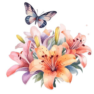 Invitations En Acrylique Conception florale et papillon élégante et mignonn