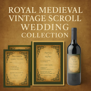 Royal Medieval  Scroll Wedding Kaart