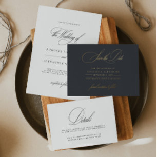 Invitation Élégant romantique Monogramme Classé Mariage