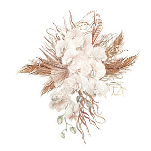 Serviette En Papier Mariage en laiton de Pampas Neutre Boho