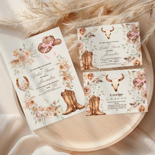Invitation Boho Floral Western Fête des mariées