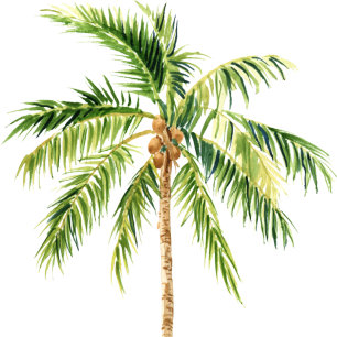 Carte Aquarelle de palmier Jungle tropicale