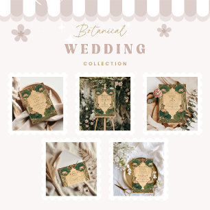 Art Nouveau Lotus Bloemen Huwelijk Save The Date