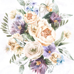 Violet Peony Fleurs sauvages Couples Invitations d