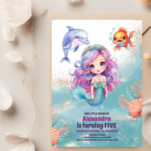 Invitation Fête d'anniversaire de la Sirène magique