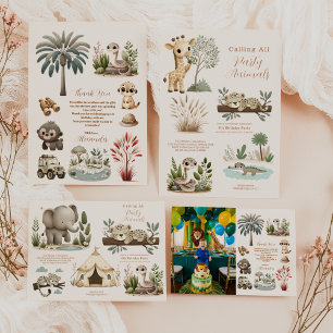 Serviette En Papier Appeler tous les animaux de fête Safari Zoo Annive