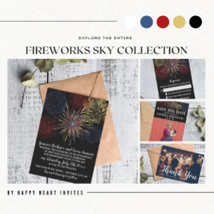 Fireworks Sky 4 juillet Faire-part de mariage