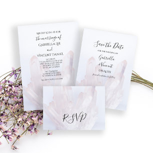 Invitation Mariage de cristaux violets Lavande Lumière