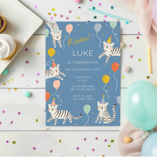 Invitation Fête d'anniversaire du tigre blanc