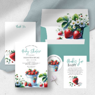 Carte D'accompagnement Livres De Fraises Aquarelle Pour Bébé