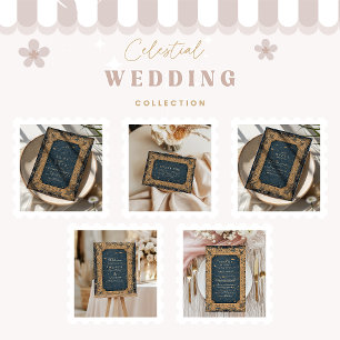 Carte De Remerciements Mariage céleste de minuit royal