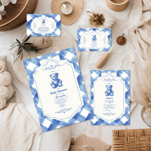Carte D'accompagnement Bow En vichy French Teddy Bear Livres pour bébé