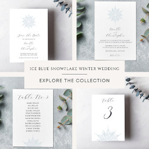 Numéro De Table Flocon de neige bleu glace Mariage d'hiver Siège