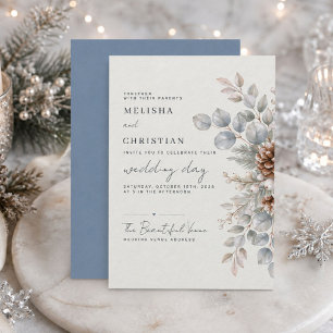 Invitation Mariage sur le thème de l'hiver "Botanique d'hiver