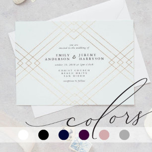Cartons Réponse Gold Rose Elegance Diamond Geo Déco Mariage