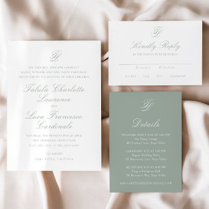 Invitation Talula Sage Green Mariage élégant