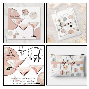 Invitation Martini Retro   Rose pâle   Ivoire   MOTIF