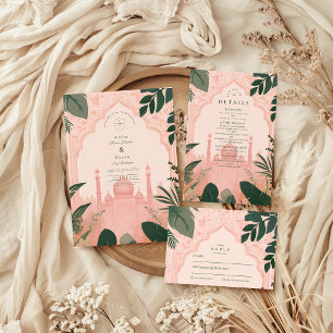 Invitation Botanique Élégant Floral Mariage islamique