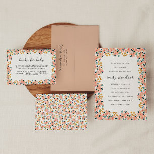 Invitation Jaune Aquarelle Jaune Baby shower Jardin Floral