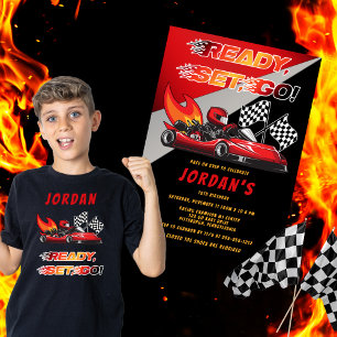Banderoles Red   Black Go Kart Racing Anniversaire