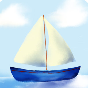 Invitation Lovely Little Blue Sailboat Baby shower par mail