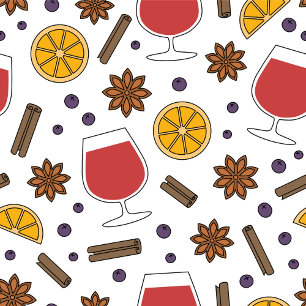 Carte Magnétique Boisson de cocktail épicé de vin rouge chaud