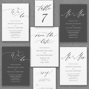Cartons Réponse QR Code Simple Moderne Calligraphie Mariage