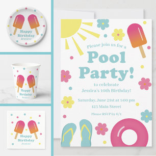 Assiettes En Carton Enfants Pastel Ice Pop Anniversaire Plaque de fête