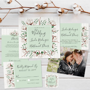 Invitation Enregistrer la date Rustic Southern Cotton Mariage