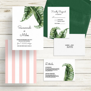 Invitations de mariage Banana Moderne du milieu du